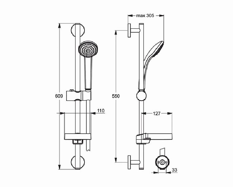 Душевой гарнитур Ideal Standard IdealRain B9501AA , изображение 2