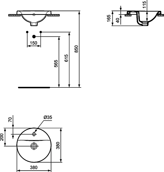 Раковина Ideal Standard Connect E504101 35 см , изображение 3