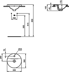 Фото Раковина Ideal Standard Connect E504101 35 см