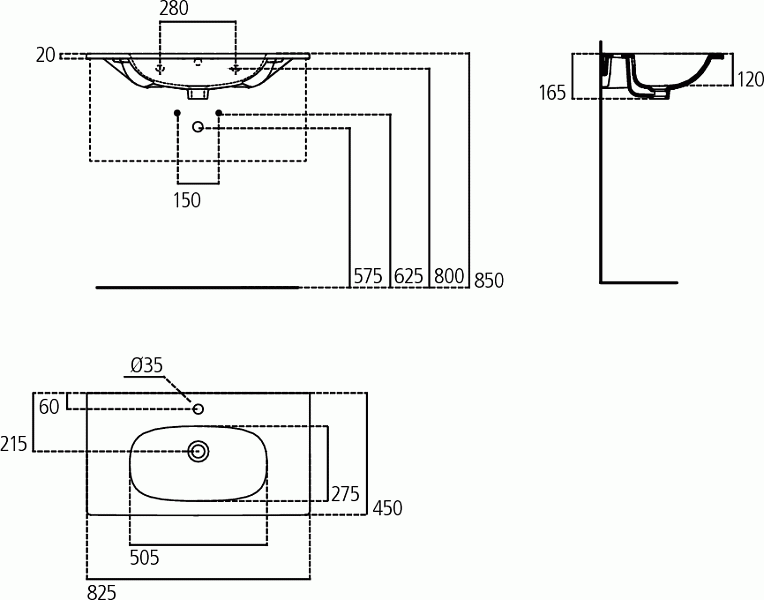 Раковина Ideal Standard Tesi T350901 80 см , изображение 2