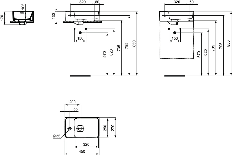 Раковина Ideal Standard Strada II T299501 45 см , изображение 4