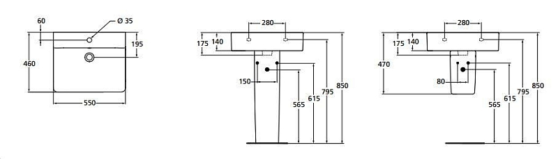 Раковина Ideal Standard Connect Cube E784401 55 см , изображение 3