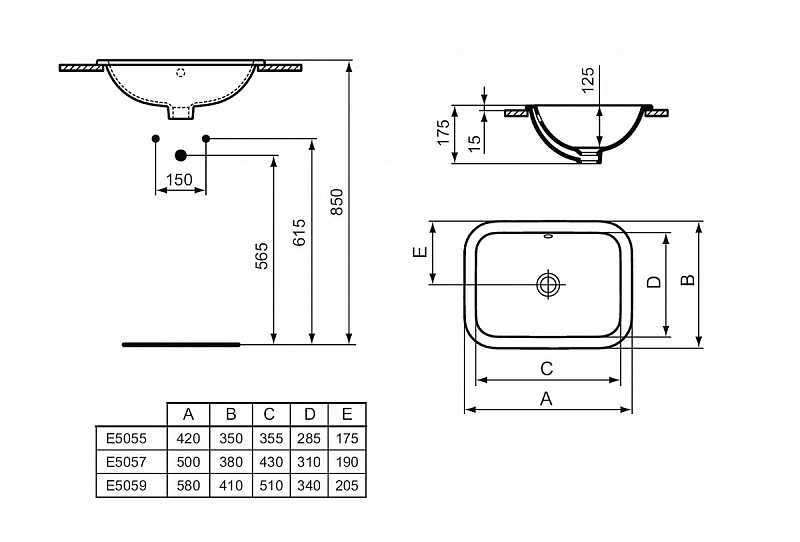 Раковина Ideal Standard Connect E505901 60 см , изображение 2
