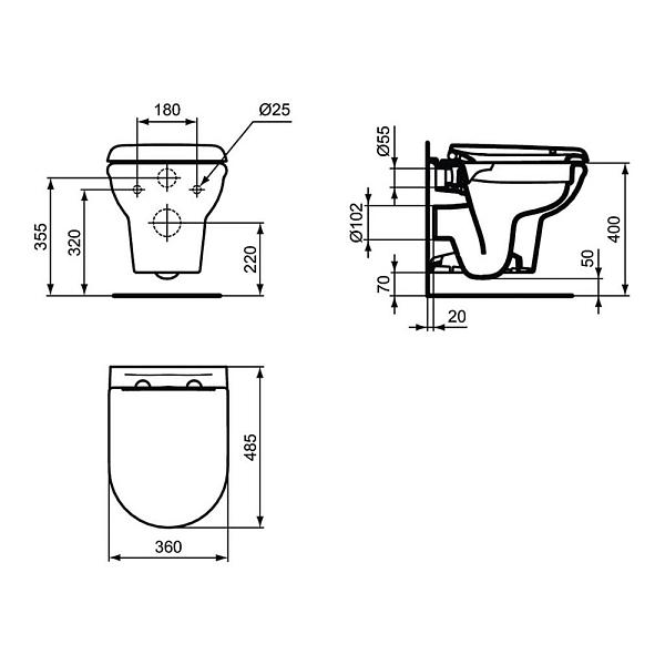 Унитаз подвесной Ideal Standard Exacto R002601 , изображение 4