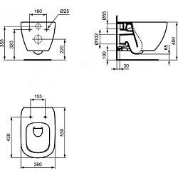 Фото Унитаз подвесной Ideal Standard Tesi T0079V3