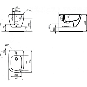 Изображение Биде подвесное Ideal Standard Tesi T3552V3 черный матовый Биде подвесное Ideal Standard Tesi T3552V3 черный матовый , изображение 4