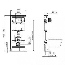 Фото Комплект Ideal Standard Connect Air AquaBlade P212101 (подвесной унитаз + инсталляция + кнопка + сиденье)