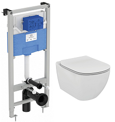Фото Комплект Ideal Standard Tesi T3868V1 (подвесной унитаз + инсталляция + сиденье)