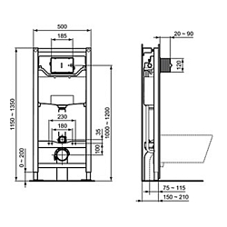 Фото Комплект Ideal Standard Tesi T3868V1 (подвесной унитаз + инсталляция + сиденье)