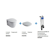 Комплект Ideal Standard Connect W220101 (подвесной унитаз + инсталляция + сиденье) , изображение 2