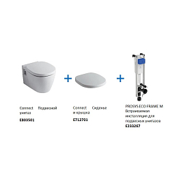 Фото Комплект Ideal Standard Connect W220101 (подвесной унитаз + инсталляция + сиденье)