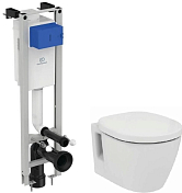 Комплект Ideal Standard Connect W220101 (подвесной унитаз + инсталляция + сиденье) , изображение 1