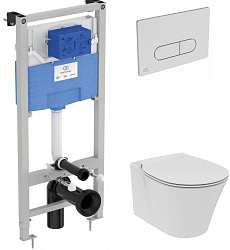 Фото Комплект Ideal Standard Connect Air AquaBlade P212101 (подвесной унитаз + инсталляция + кнопка + сиденье)