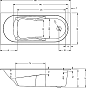 Акриловая ванна Riho Bathtubs Lazy 180x80 , изображение 2