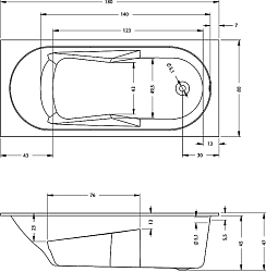 Фото Акриловая ванна Riho Bathtubs Lazy 180x80