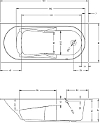 Акриловая ванна Riho Bathtubs Lazy 180х80 R , изображение 4