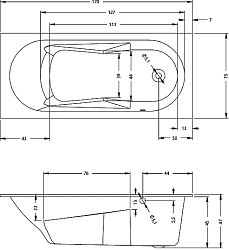 Фото Акриловая ванна Riho Bathtubs Lazy 170х75 R