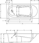 Акриловая ванна Riho Bathtubs Lazy 170х75 L , изображение 4