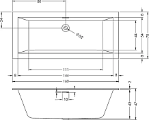 Акриловая ванна Riho Rething Cubic 160х70 , изображение 3