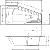 Акриловая ванна Riho Rething Space 170x90 L , изображение 3