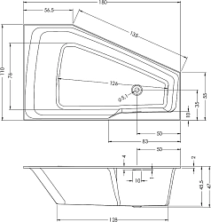 Фото Акриловая ванна Riho Rething Space 180х110 L