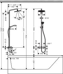 Фото Душевая стойка Hansgrohe Croma Select S 26792000