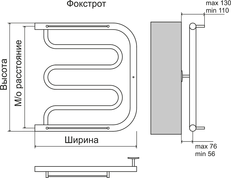 Полотенцесушитель водяной Terminus Фокстрот 40х60 , изображение 3