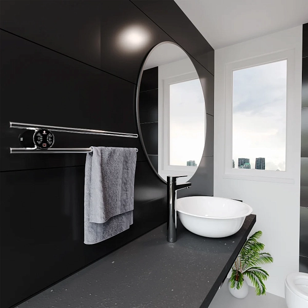 Полотенцесушитель электрический Terminus Smart Dry 50х90 хром , изображение 2
