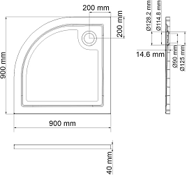 Фото Поддон для душа Wasserkraft Salm 27T01 90х90 см
