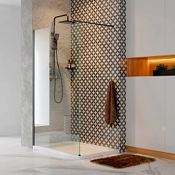 Фото Душевая перегородка Wasserkraft Abens 20W39 90 см, профиль черный