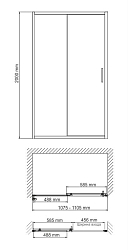 Фото Душевая дверь в нишу Wasserkraft Main 41S13 110 см