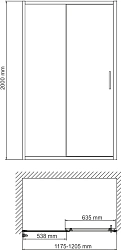 Фото Душевая дверь в нишу Wasserkraft Main 41S05 120 см