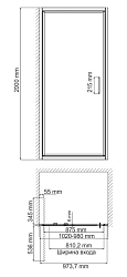 Фото Душевая дверь в нишу Wasserkraft Salm 27I12 100 см