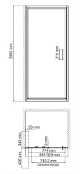 Фото Душевая дверь в нишу Wasserkraft Salm 27I04 90 см