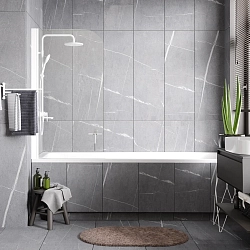 Фото Шторка на ванну Wasserkraft Leine 35P01-80WHITE Fixed 80х140 см