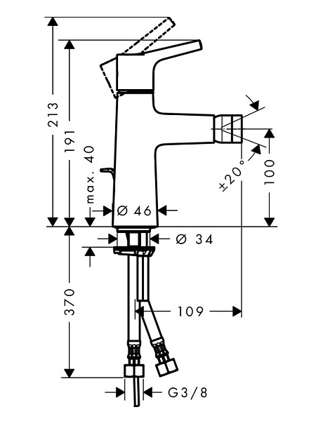 Смеситель Hansgrohe Talis S 72200000 для биде , изображение 2