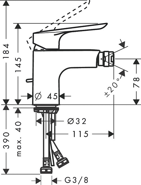 Смеситель Hansgrohe Logis 71232000 для биде , изображение 2