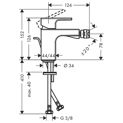 Фото Смеситель Hansgrohe Vernis Shape 71211670 для биде