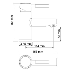 Фото Смеситель Wasserkraft Wern 4203 для раковины, матовый хром