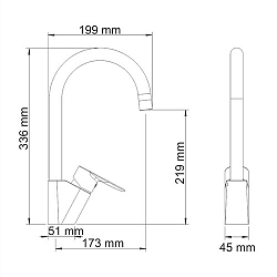 Фото Смеситель Wasserkraft Leine 3507 для кухонной мойки