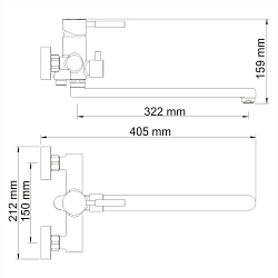 Фото Смеситель Wasserkraft Main 4102L для ванны с душем