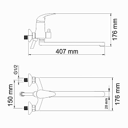 Фото Смеситель Wasserkraft Isen 2602L для ванны с душем