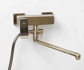 Фото Смеситель Wasserkraft Exter 1602L для ванны с душем, светлая бронза