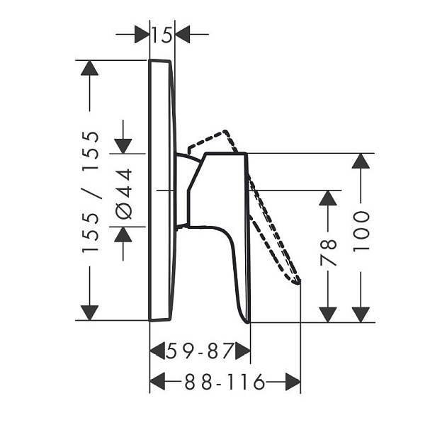 Смеситель Hansgrohe Talis E 71765000 для душа , изображение 2