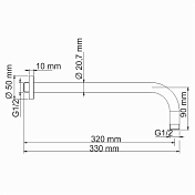 Изображение Кронштейн для верхнего душа Wasserkraft A097 Кронштейн для верхнего душа Wasserkraft A097 , изображение 2