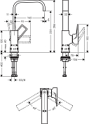 Смеситель Hansgrohe Metropol 74511000 для раковины , изображение 3