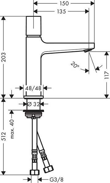 Смеситель Hansgrohe Metropol 32571000 для раковины , изображение 6