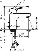 Смеситель Hansgrohe Logis 71160000 для раковины , изображение 2