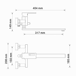 Фото Смеситель Wasserkraft Alme 1502L для ванны с душем