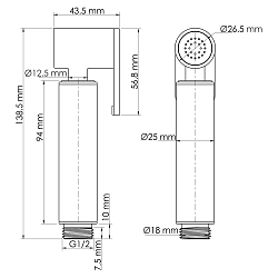 Фото Гигиенический душ Wasserkraft A232 с фиксатором